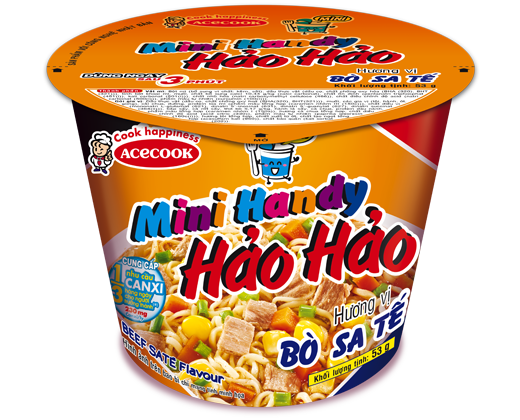 Mì Ly Ăn Liền Mini Handy Hảo Hảo Hương Vị Bò Sa Tế