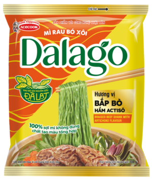 Mì rau bó xôi Dalago hương vị Bắp bò hầm Actiso