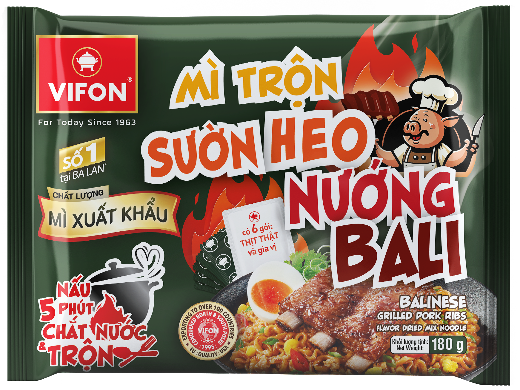 Mì Trộn Sườn Heo Nướng Bali 180gr